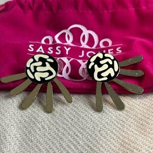 Sassy Jones Batik Bronzed Oversized Studs Earrings